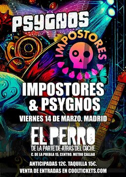 #Evento. <a href="/IMPOSTORESROCK1/">IMPOSTORESOFICIAL</a> y Psygnos en <a href="/elperroclubmad/">Sala EL Perro Madrid</a> 

j-musind.blogspot.com/2025/03/impost…