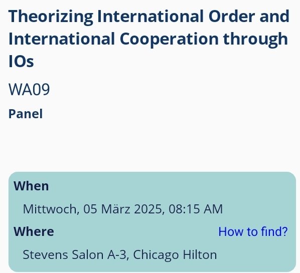 JohannaSpeyer's tweet image. I know it&apos;s 8.15 on the last day of #ISA25 , but these two Panels are really worth getting up early! If you are interested in #norms and #Contestation,join @JanWilkens @AnetteStimmer ,@jonpettifer1 , Janne Mende (@MPILheidelberg ), myself (@PRIF_org) and @SassanGholiagha.