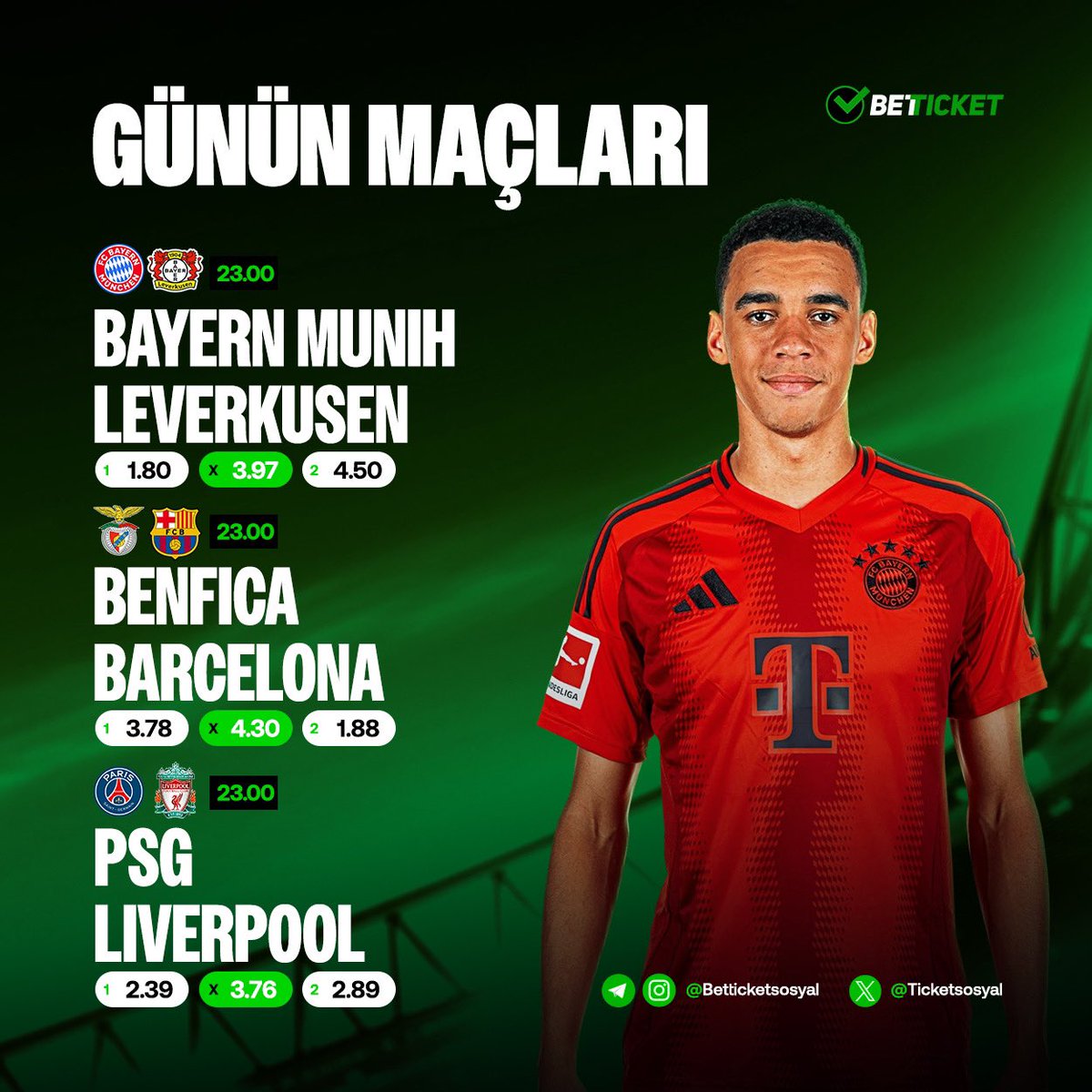 ⚡️Günün Maçlarında BETTICKET'In arttırılmış oranlarını gördünüz mü ? Bugün tam size göre 🤩

🔗 BETTICKET’ın kazandıran dünyası seni bekliyor: ws.tc/betticketgiris