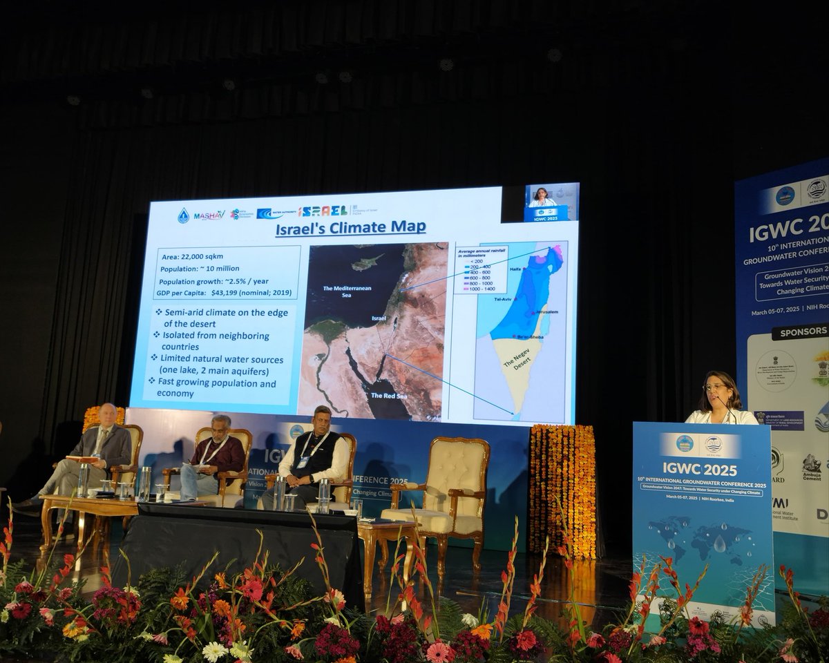 Israel in India (@israelinindia) on Twitter photo The Water Team of the Embassy participated in the 10th International Groundwater Conference on "Groundwater Vision 2047: Towards Water Security under Changing Climate" organized by <a href="/NIH_Hydrology/">National Institute of Hydrology</a> in Roorkee, Uttarakhand.
Our Water Attaché, <a href="/AmsNoa/">Noa Amsalem</a>, delivered a keynote on The Water Team of the Embassy participated in the 10th International Groundwater Conference on "Groundwater Vision 2047: Towards Water Security under Changing Climate" organized by <a href="/NIH_Hydrology/">National Institute of Hydrology</a> in Roorkee, Uttarakhand.
Our Water Attaché, <a href="/AmsNoa/">Noa Amsalem</a>, delivered a keynote on