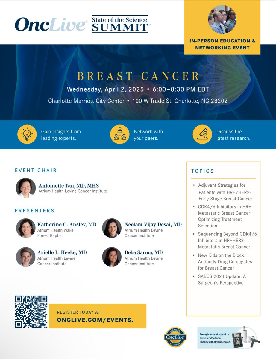A great opportunity! Join if you can. <a href="/LCI_YWBP/">Sandra Levine Young Women's Breast Cancer Program</a> <a href="/AtriumHealth/">Atrium Health</a>
