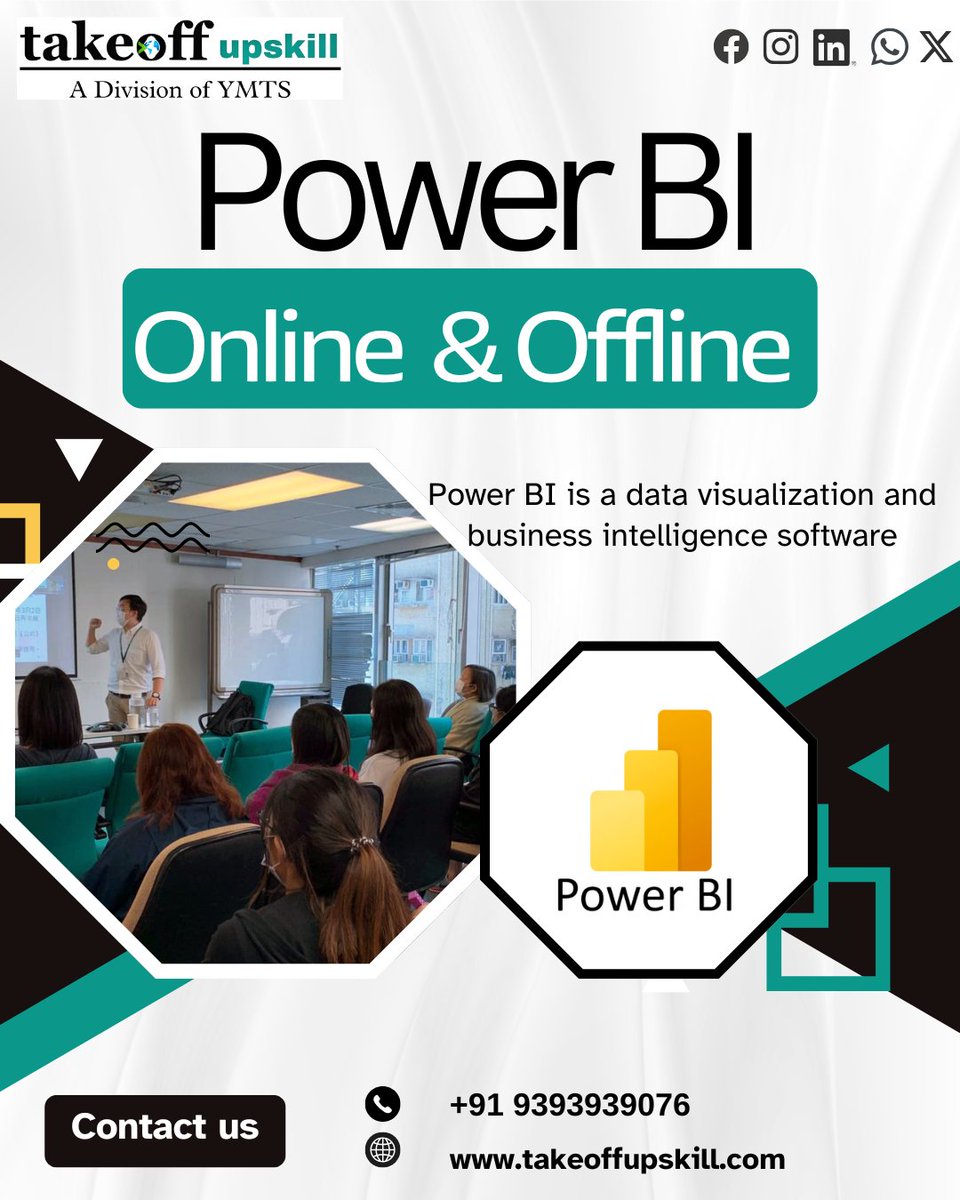 takeoffupskill's tweet image. 📊 Master Power BI &amp;amp; Elevate Your Career 

Want to turn raw data into powerful insights? Learn Power BI at Takeoff Upskill and become a data visualization expert. 

📍 Online &amp;amp; Offline Training
🎓 Certification Included
📞 Call Now +91 9393939076

#PowerBICourse #powerbi