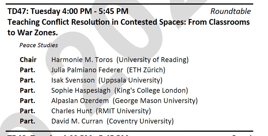 Charlie Hunt (@charliekwame) on Twitter photo Teaching peace and conflict studies at the end of the world....& other hyperbolic titles.
Thoroughly enjoyed discussing new edition of Contemporary Conflict Resolution & how we teach in troubling times without extinguishing (radical) hope.
#ISA2025 #PeaceStudies
<a href="/HarmonieToros/">Harmonie Toros</a> Teaching peace and conflict studies at the end of the world....& other hyperbolic titles.
Thoroughly enjoyed discussing new edition of Contemporary Conflict Resolution & how we teach in troubling times without extinguishing (radical) hope.
#ISA2025 #PeaceStudies
<a href="/HarmonieToros/">Harmonie Toros</a>