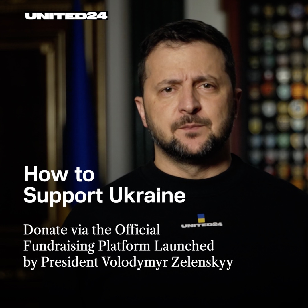 Support Ukraine together with UNITED24, Ukraine’s official fundraising platform, launched by <a href="/ZelenskyyUa/">Volodymyr Zelenskyy / Володимир Зеленський</a>.

Here, you can choose 1 out of 5 key programs of support to make a donation.

Find out more how you can help Ukraine best or visit our website🧵👇

u24.gov.ua