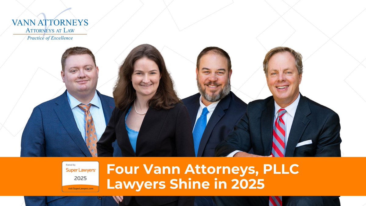 Exciting news! Four <a href="/VannAttorneys/">Vann Attorneys</a> lawyers have been named to the 2025 Super Lawyers list!

⭐ James R. Vann, J.D. Hensarling &amp; Ian S. Richardson – Top 5% in NC
⭐ Caitlin S. Truelove – Rising Star (Top 2.5% young attorneys)

Learn more: vannattorneys.com/four-vann-atto… #SuperLawyers