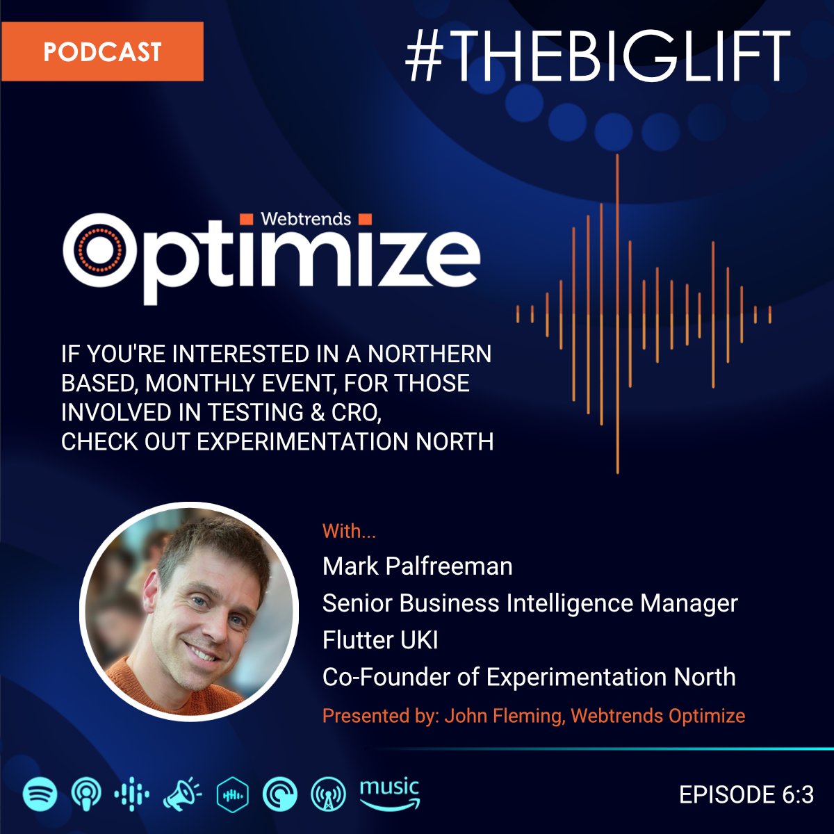 This month on #TheBigLift podcast, we are joined by Mark Palfreeman, Co-Founder of Experimentation North. He explores the importance of experimentation meet-ups to share ideas, best practice and knowledge with the CRO community.
Learn more👇
webtrends-optimize.com/podcasts/
