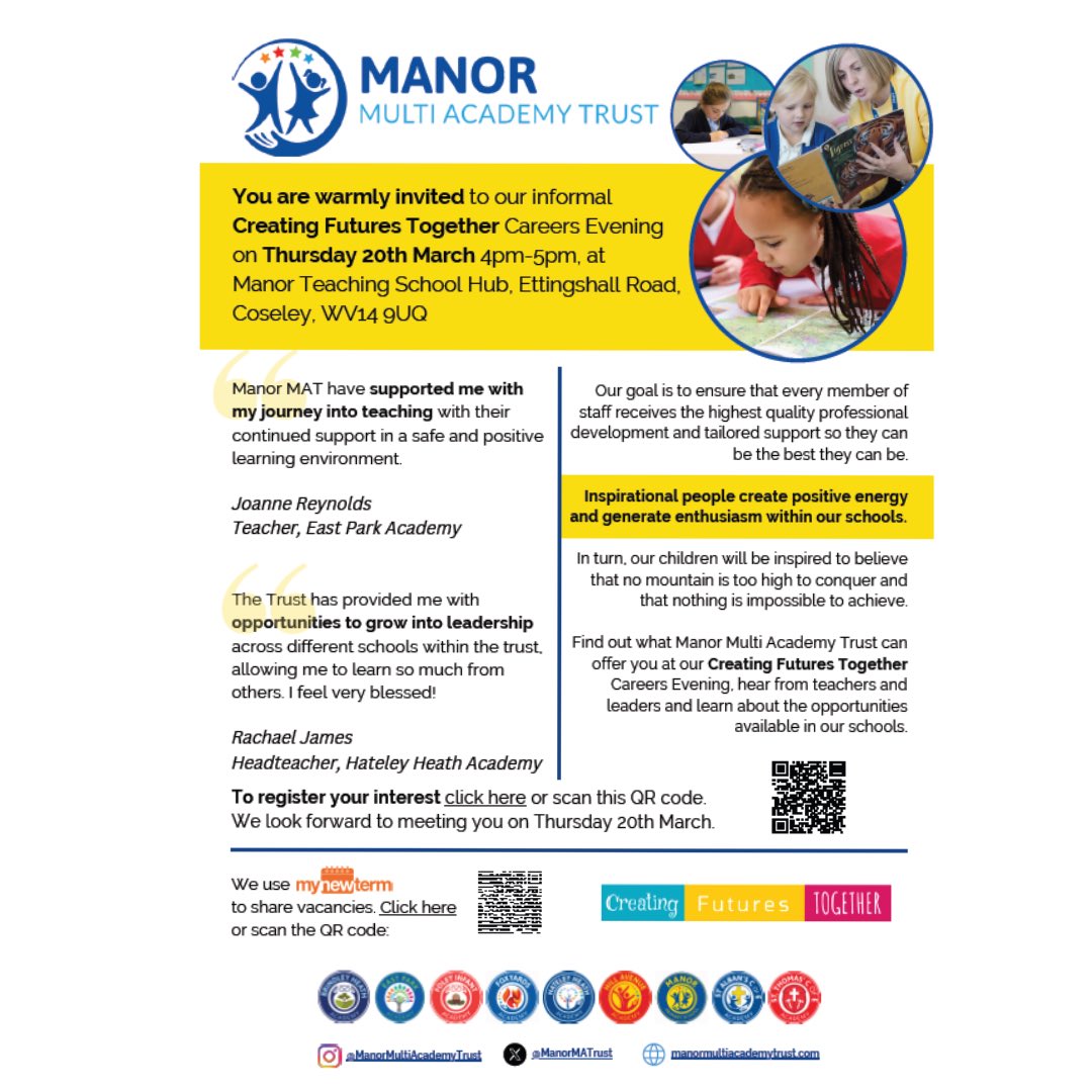 ManorTeachingSchoolHub (@manorteach) on Twitter photo Manor Multi Academy Trust, really want to attract the best people to work with us, promoting further opportunities and offer career progression. This event is for all the roles across the trust. <a href="/ManorMATrust/">Manor Multi Academy Trust</a> #careerprogression #opportunity Manor Multi Academy Trust, really want to attract the best people to work with us, promoting further opportunities and offer career progression. This event is for all the roles across the trust. <a href="/ManorMATrust/">Manor Multi Academy Trust</a> #careerprogression #opportunity