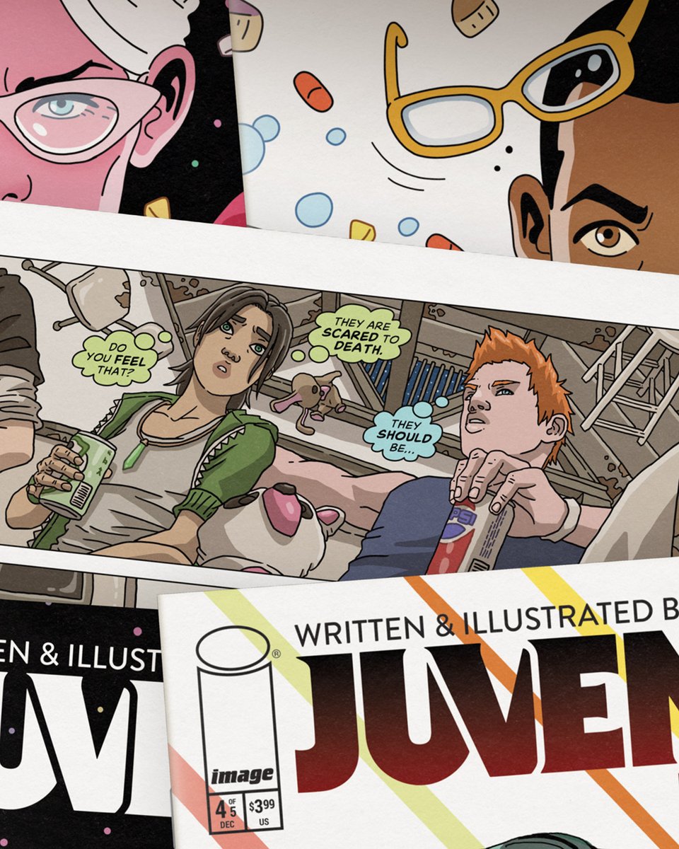 JUVENILE 4 is out TODAY from <a href="/ImageComics/">Image Comics</a> ! 🔥💊🔥💊🔥 Three covers available, including one by <a href="/m_llovet/">maria llovet</a> ✨ Only one issue left! Issues 4 and 5 are easily my favorites—one big sequence packed with MASSIVE twists and turns that I can’t wait for you to read!