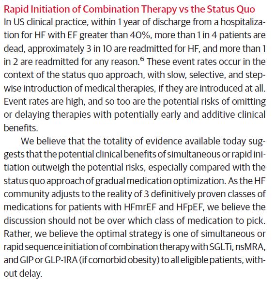 Steve Greene (@sjgreene_md) on Twitter photo 3 Pillars of Medical Therapy for HFmrEF/HFpEF
*⃣ SGLTi + nsMRA + GLP-1 RA (if obesity) *⃣
The optimal strategy is simultaneous or rapid sequence initiation to all eligible patients, without delay.
<a href="/gcfmd/">Gregg Fonarow MD</a> <a href="/JavedButler1/">Javed Butler</a> <a href="/DCRINews/">Duke Clinical Research Institute</a> <a href="/JAMACardio/">JAMA Cardiology</a>
jamanetwork.com/journals/jamac… 3 Pillars of Medical Therapy for HFmrEF/HFpEF
*⃣ SGLTi + nsMRA + GLP-1 RA (if obesity) *⃣
The optimal strategy is simultaneous or rapid sequence initiation to all eligible patients, without delay.
<a href="/gcfmd/">Gregg Fonarow MD</a> <a href="/JavedButler1/">Javed Butler</a> <a href="/DCRINews/">Duke Clinical Research Institute</a> <a href="/JAMACardio/">JAMA Cardiology</a>
jamanetwork.com/journals/jamac…