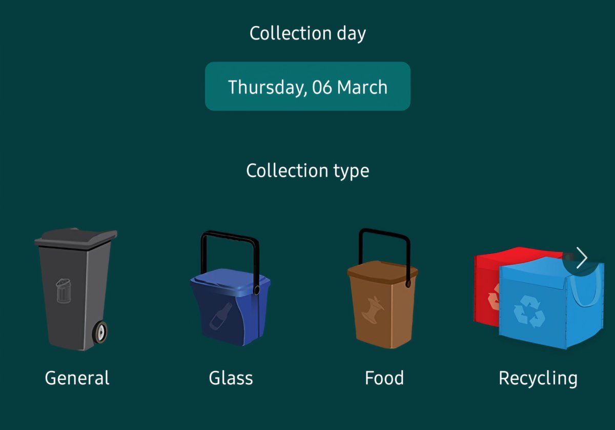 It's bin day tomorrow in Splott.

This week, it's general (bin or max 3 bags), glass &amp; food bin with red &amp; blue sacks, bring your bags in as soon as can.