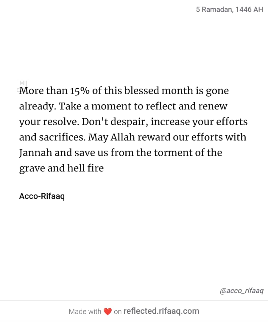 Allahumma a'tiq riqãbanã mina nãr

Made on reflected.rifaaq.com