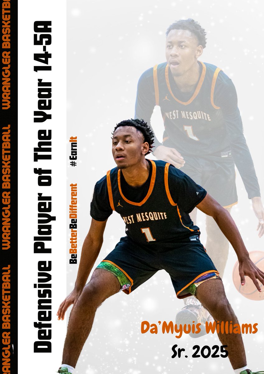 West Mesquite MBB (@west_mbb) on Twitter photo Congratulations to <a href="/3DWILLIAMS3/">Damyuis Williams</a> on earning District Defensive Player of the Year! A true point guard, fierce competitor, and standout leader for his team. Well deserved! #DefensivePlayerOfTheYear Congratulations to <a href="/3DWILLIAMS3/">Damyuis Williams</a> on earning District Defensive Player of the Year! A true point guard, fierce competitor, and standout leader for his team. Well deserved! #DefensivePlayerOfTheYear