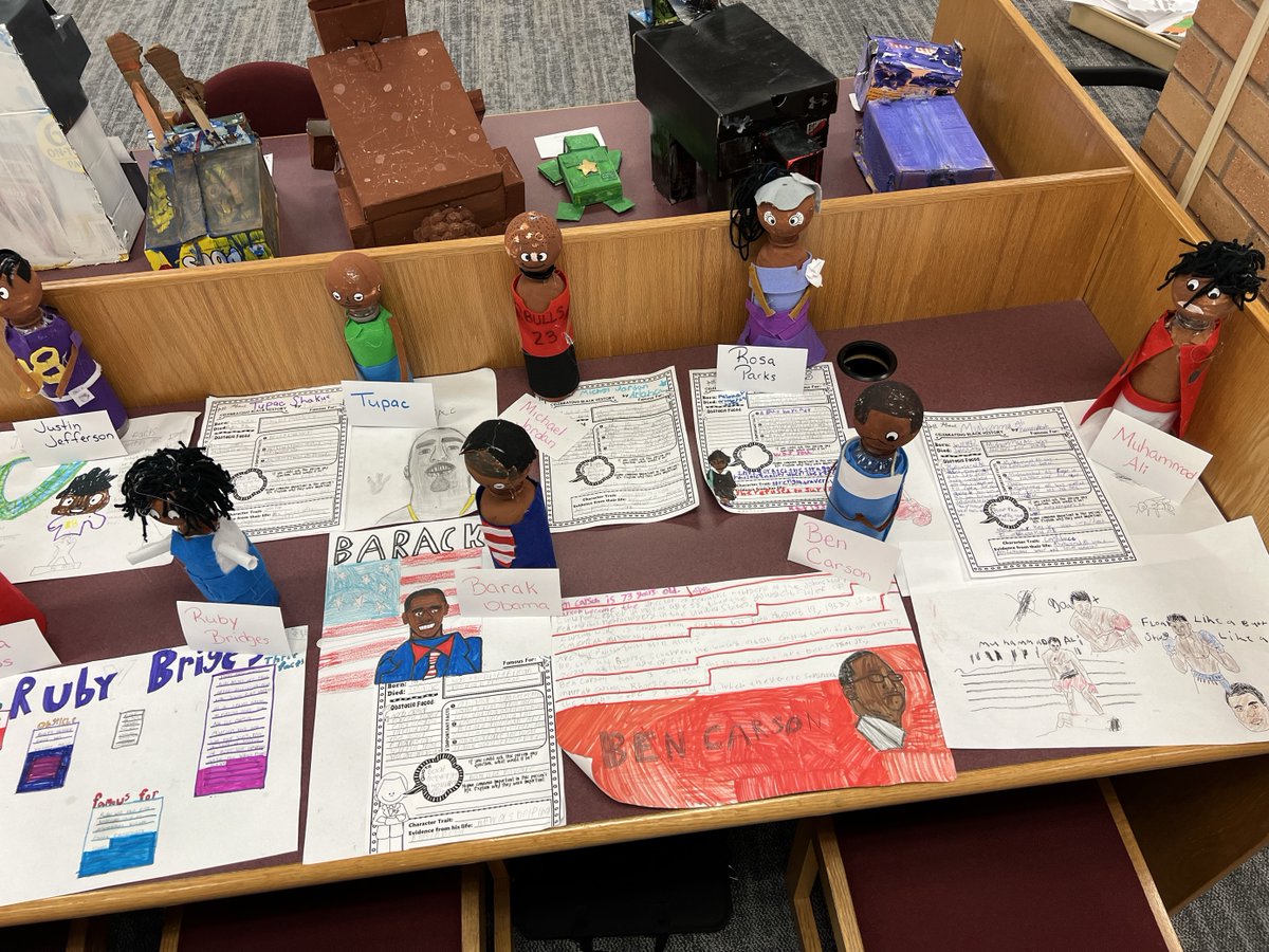 Huge shoutout to Ms. Smith's incredible 4th graders! 🌟 They poured their hearts into creating amazing figures and sharing the inspiring stories of historic African American figures for Black History Month. What a fantastic way to learn and celebrate!