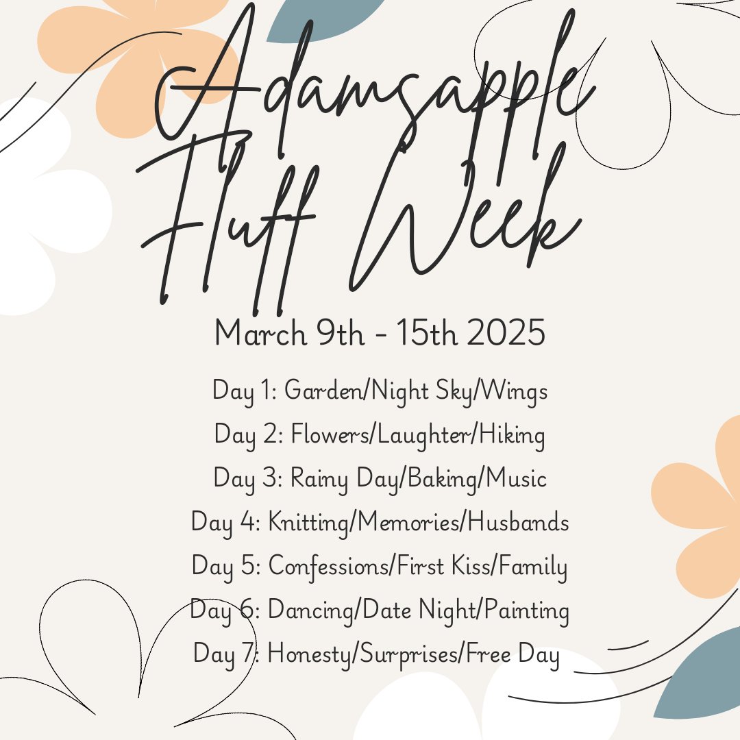 AdamsappleFluff's tweet photo. Fluff Week is only 4 days away!!
#AdamsappleFluffWeek2025
#Adamsapple https://t.co/0zwu6qVIYT