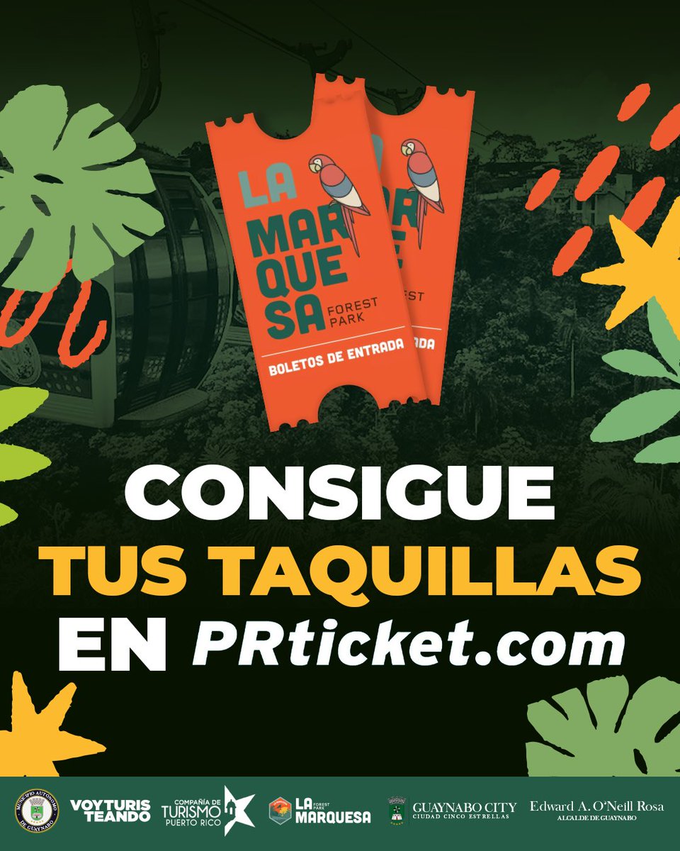 ¡Disfruta de la naturaleza en el Parque Forestal La Marquesa! Abierto de miércoles a domingo de 9:00am a 5:00pm. 

¡Compra tus boletos en PRticket! 🌳✨

boletos.prticket.com/events/en/entr…