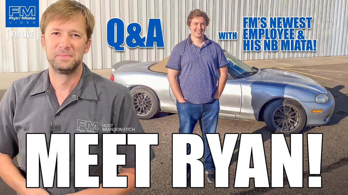This week on FM Live, Brandon introduces us to FM’s newest engineer: Ryan! 
youtube.com/live/QMiu_h5Oi…

#new #meet #employee #staff #employeerides #NB #Miata #miatalife #engineer #q&amp;a #interview #cartour #engineering #brandonfitch #fm #fmlive #live #video #youtube #flyinmiata
