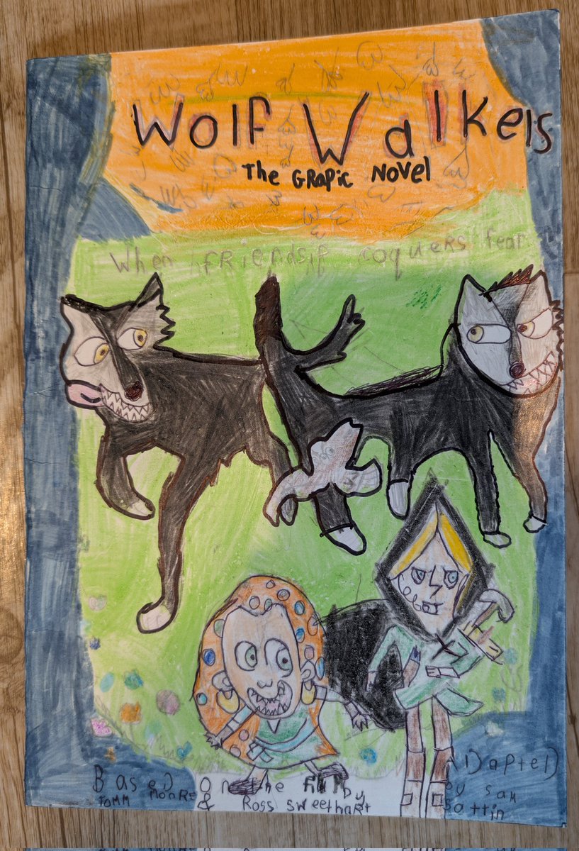 <a href="/SamuelSattin/">Samuel Sattin</a> <a href="/dzhyde/">Dara Hyde</a> <a href="/tommmoore/">tomm moore</a> My 8 year old daughters World Book Day illustration 💥 #WorldBookDay 🇮🇪 #WolfWalkers