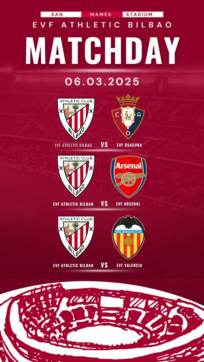 EVF Athletic Bilbao (@evfath_bilbao) on Twitter photo #Matchday <a href="/Official_EVF/">Elite Virtual Football</a> para esta madrugada 🦁
🗓️ 06.03.2025
⏰0.10h
🆚EVF OSUNA
⏰0.30h
🆚EVF ARSENAL <a href="/EVFARSENAL/">EVF ARSENAL</a>
⏰0.50h
🆚EVF VALENCIA <a href="/EVFValencia/">ValenciaEVF</a> #Matchday <a href="/Official_EVF/">Elite Virtual Football</a> para esta madrugada 🦁
🗓️ 06.03.2025
⏰0.10h
🆚EVF OSUNA
⏰0.30h
🆚EVF ARSENAL <a href="/EVFARSENAL/">EVF ARSENAL</a>
⏰0.50h
🆚EVF VALENCIA <a href="/EVFValencia/">ValenciaEVF</a>