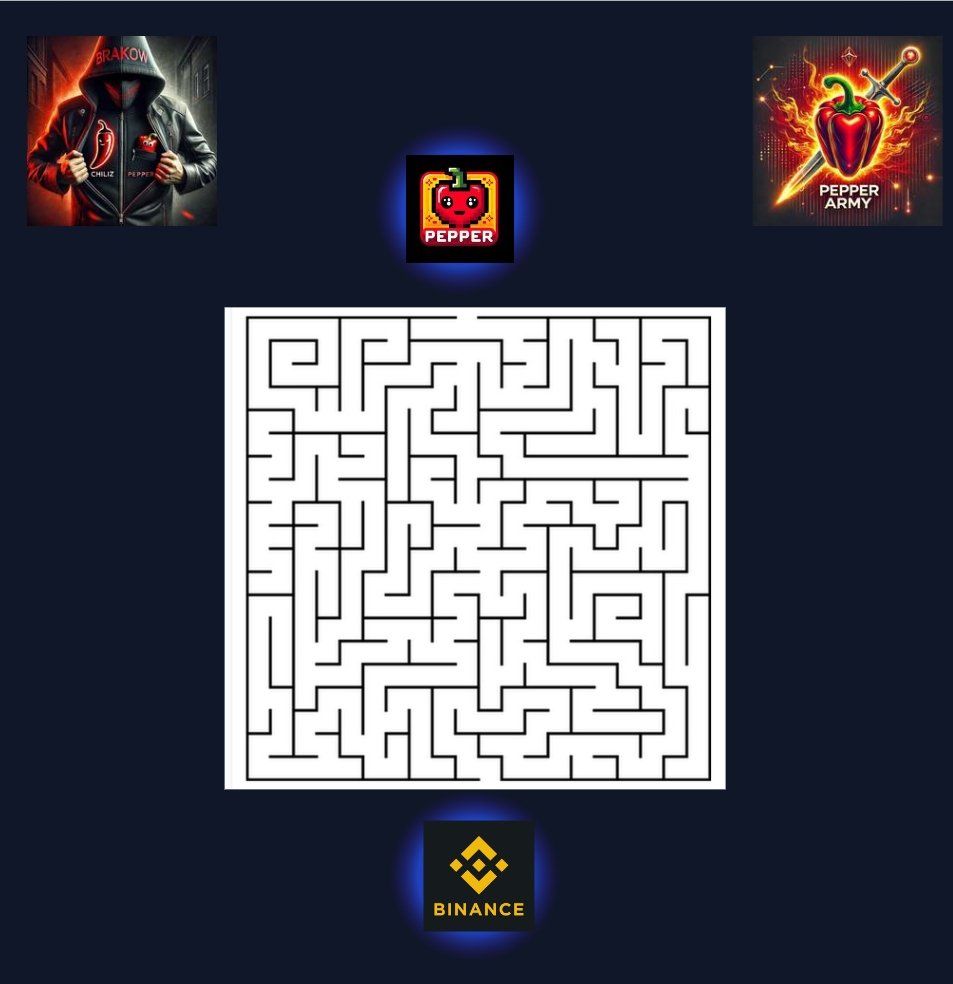 🔥 Help little $Pepper find his way to Binance! 🌶️🛤️

He's lost in a maze and needs YOU to guide him to the top! 🏆💰
Like, retweet &amp; tag your fellow Pepper Army soldiers—let’s make some noise! 🚀🔥

$Pepper $Chz  #Binance #PepperArmy