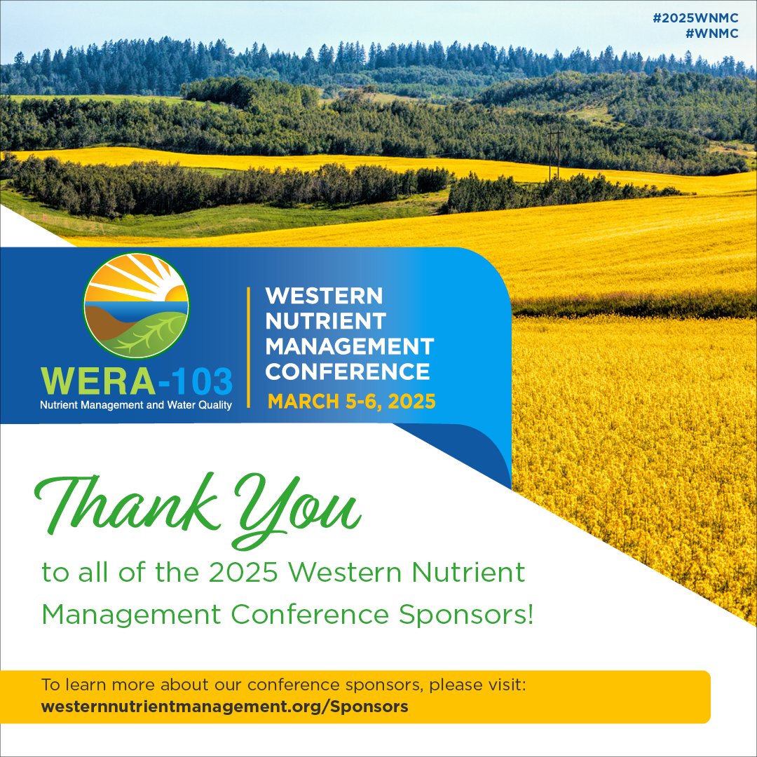 Thank You to all of the 2025 Western Nutrient Management Conference Sponsors! To learn more about our conference sponsors, please visit: westernnutrientmanagement.org/Sponsors #2025WNMC #WNMC