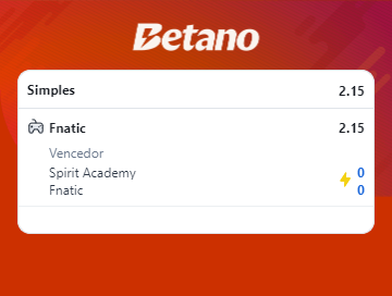 RendaFixaBrasil's tweet photo. Fnatic x Spirit Academy - CCT Europe https://t.co/LvRk3JxP2c