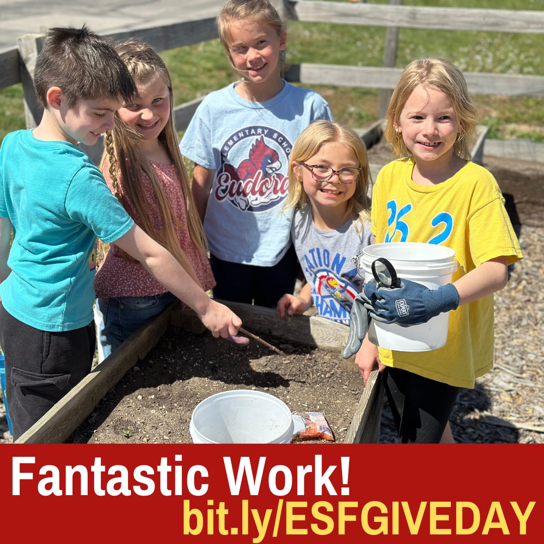 It's not over...we are still accepting ESF Give Day Donations through Friday. We continued to have people give today - blown away! Only $635 away from passing last year's total of $70K goal! Here's how to still donate: bit.ly/ESFGIVEDAY or via Venmo @EudoraSchoolsFoundation