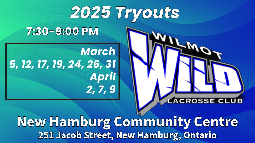 Wilmot Wild team tryouts begin tonight in New Hamburg! 
Register sportzsoft.com/regApp/Login?O…