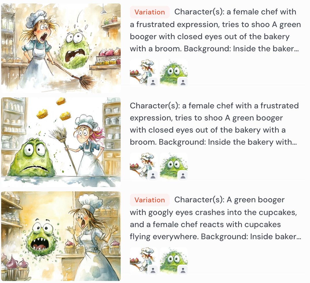 cmyandk's tweet image. AI绘制插图时，如何确保多个角色连贯的动作设计？
1. 分别绘制角色形象，最好是白色的背景图；
2. 绘制好的所有角色，作为Characters&apos; references；
3. 描述你想要的多角色场景。

你就会获得多角色，但形象仍可保持一致的镜头。#AItips #midjourney