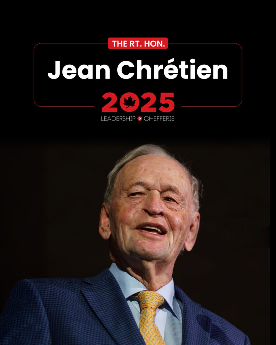 We're thrilled to have Jean Chrétien as a speaker at this Sunday's Liberal Leadership event.

Vive le Canada!