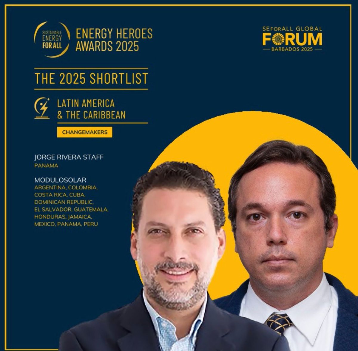 Daniel García (@danugarcia) on Twitter photo Es un honor que <a href="/Modulo_Solar/">Modulo Solar</a> sea finalista en el premio de héroes energéticos de naciones unidas y <a href="/SEforALLorg/">Sustainable Energy for All</a> . El gran trabajo de nuestro equipo es reconocido a nivel mundial. <a href="/HeatChangers/">Heat Changers</a>
<a href="/anes_oficial/">ANES</a> <a href="/solarthermal/">Solarthermalworld</a> seforall.org/news/announcin… Es un honor que <a href="/Modulo_Solar/">Modulo Solar</a> sea finalista en el premio de héroes energéticos de naciones unidas y <a href="/SEforALLorg/">Sustainable Energy for All</a> . El gran trabajo de nuestro equipo es reconocido a nivel mundial. <a href="/HeatChangers/">Heat Changers</a>
<a href="/anes_oficial/">ANES</a> <a href="/solarthermal/">Solarthermalworld</a> seforall.org/news/announcin…