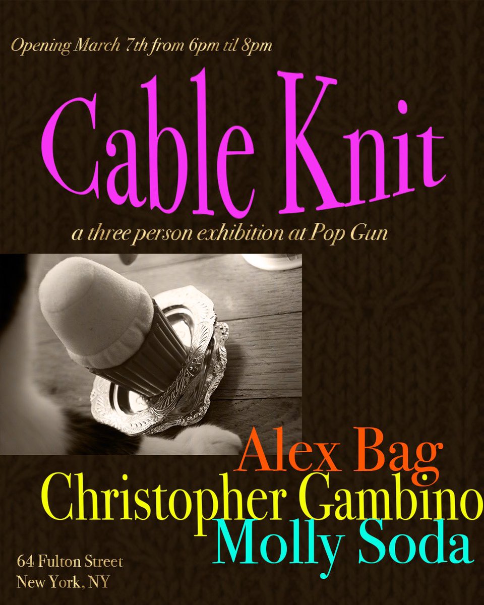Three person group show featuring myself, Christopher Gambino, and Alex Bag opens this Friday at Pop Gun 🪑❤️
