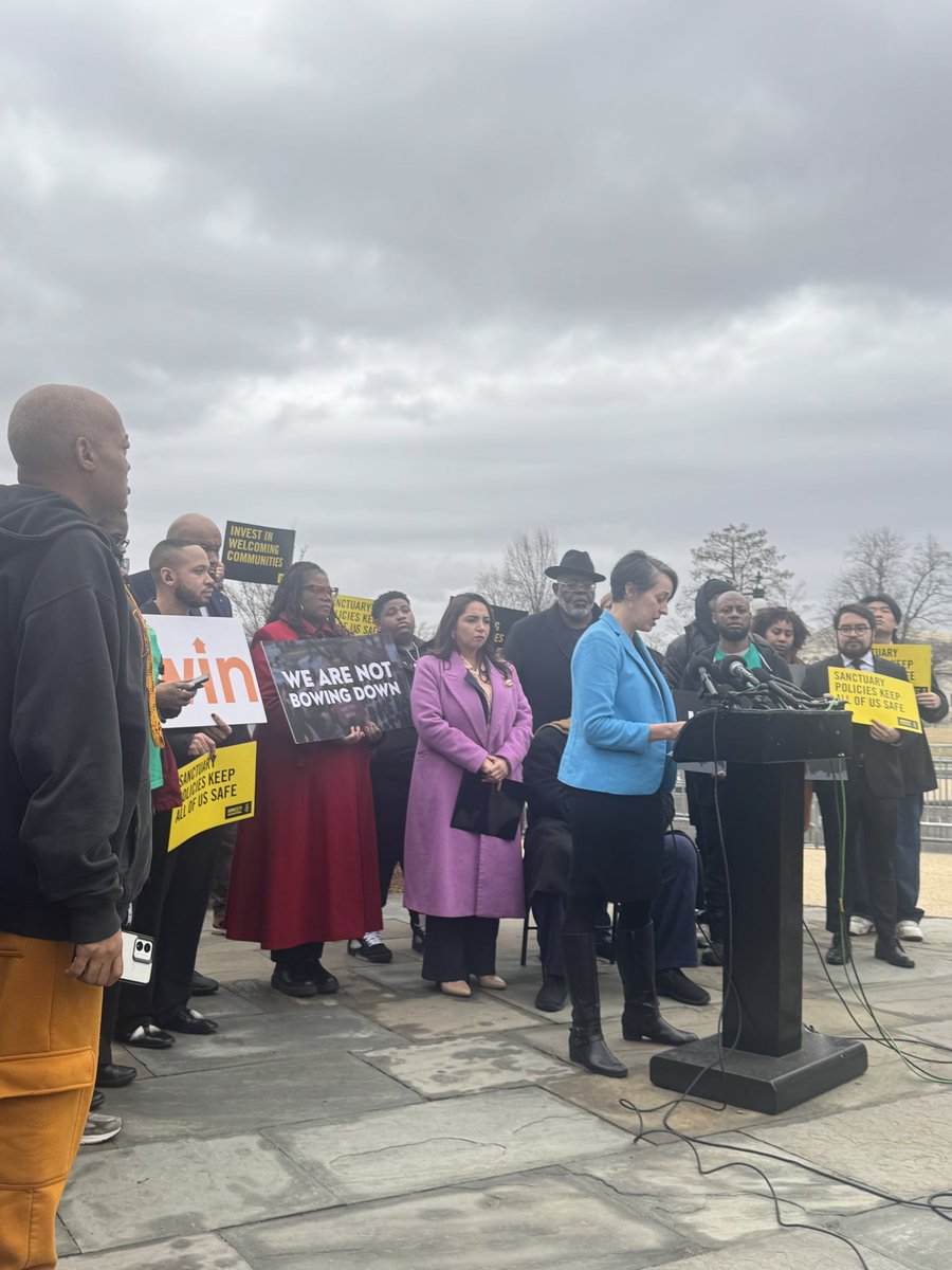 After protesting at the President’s joint address yesterday, Rep. Delia Ramirez (D-Ill.) holds a press conference to advocate for protection of immigrants, like those in her home sanctuary city, Chicago.