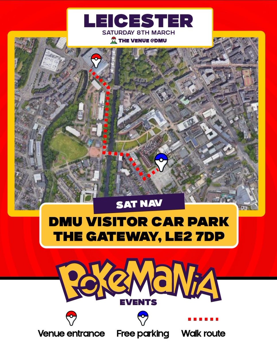 🚗 Leicester Parking Update! 🚗 If you're joining us at Pokemania Leicester this Saturday, you can park for FREE at the DMU Visitor Car Park

Tickets available here!!!!
tr.ee/03LgUqVdCg