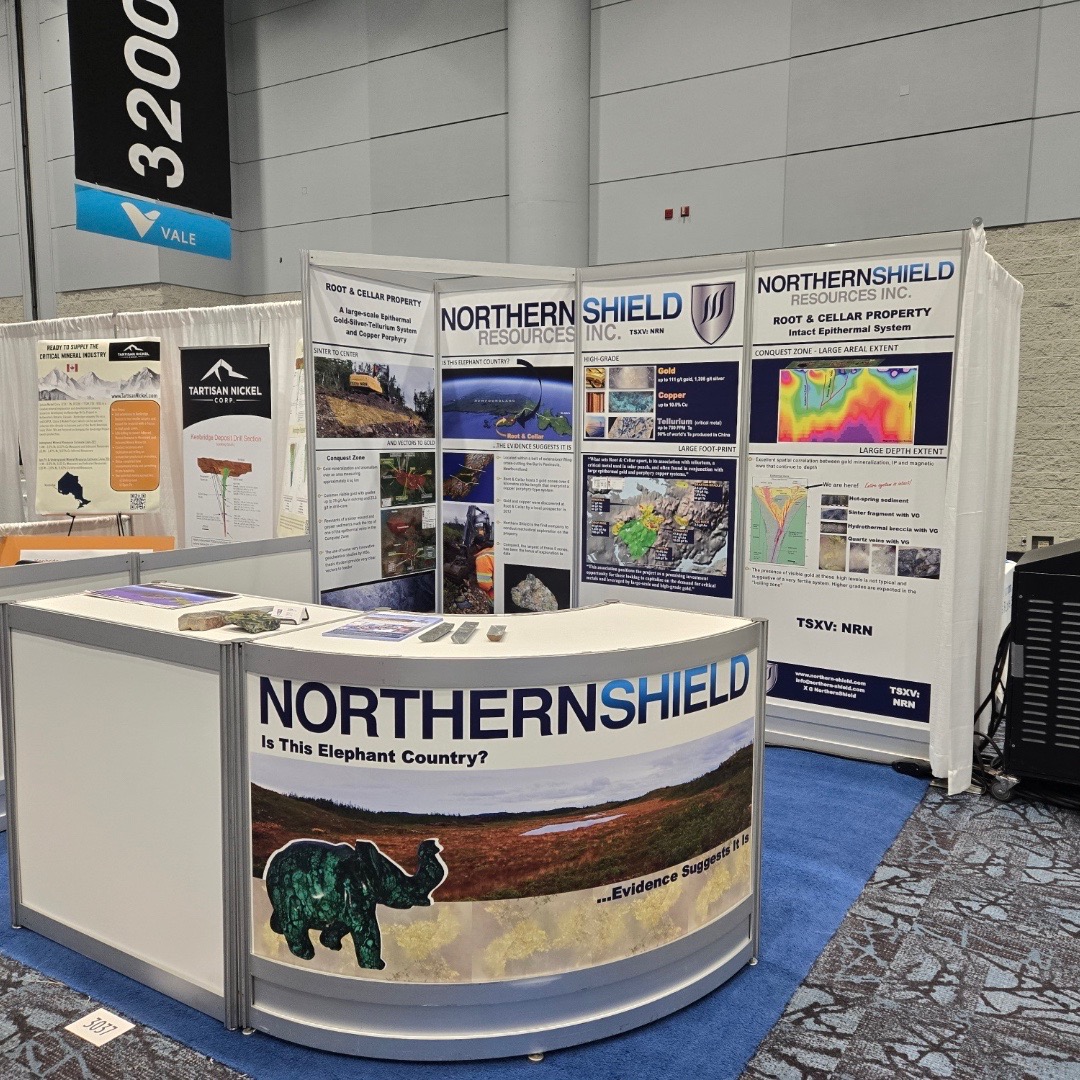 NorthernShield's tweet image. Last day at PDAC.
Stop by Booth 3037 to catch CEO Ian Bliss and learn more about the exciting opportunities with Northern Shield Resources!

#exploration #RootnCellar #northernshield #northernshieldresources #NRN #Nfld #NL #gold #Au #Tellurium #Te $NRN.V