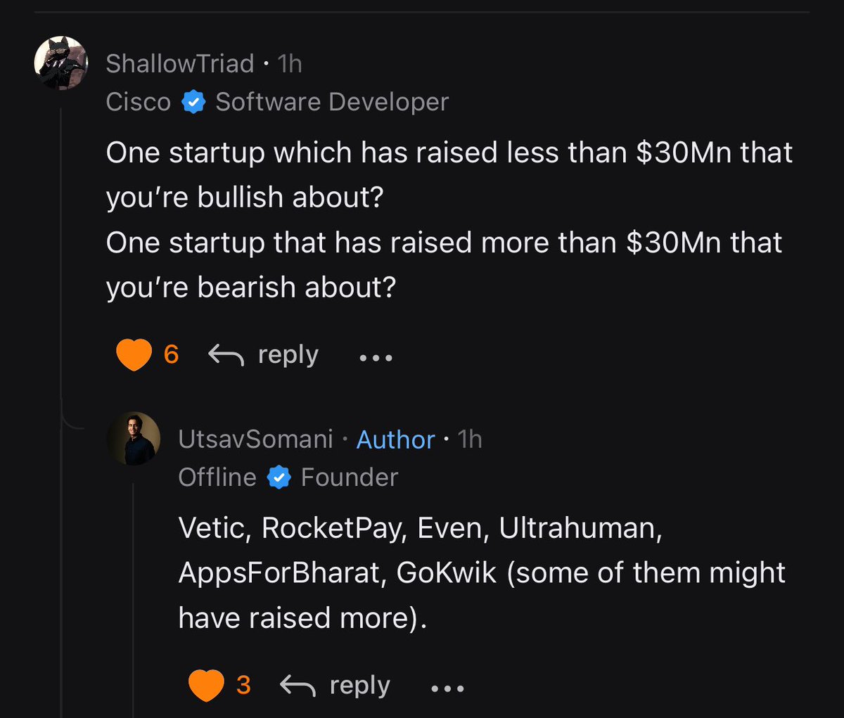 Saumil (@onthegrapevine) on Twitter photo AMA with <a href="/somani_utsav/">Utsav Somani</a> on Grapevine right now.
116 comment long thread. But I’m also pasting some of my favorite responses:
share.gvine.app/7Y3K7GXAJ7RjKd… AMA with <a href="/somani_utsav/">Utsav Somani</a> on Grapevine right now.
116 comment long thread. But I’m also pasting some of my favorite responses:
share.gvine.app/7Y3K7GXAJ7RjKd…