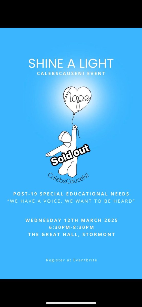 CalebsCauseNI's tweet image. Event count down is on….7 days eek! Looking forward to shining that light on ALL our young people with disabilities. They matter. Hoping @moneillsf @little_pengelly will come along..still waiting on a response 🤞🏻