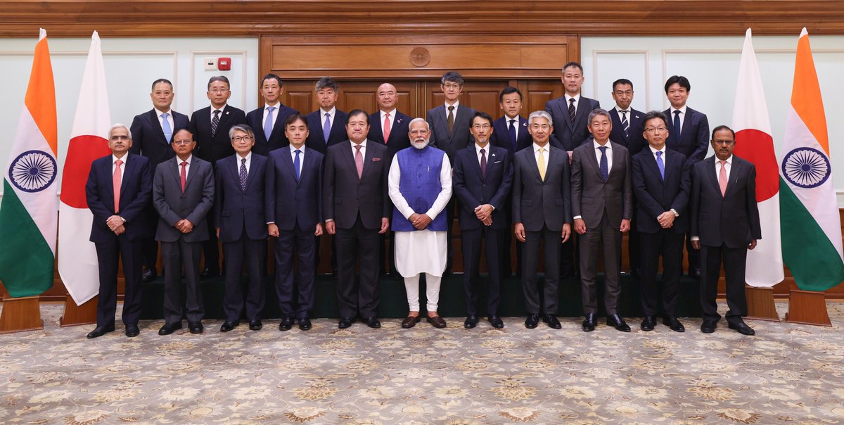 Pleased to meet the Japanese business delegation led by Mr. Tatsuo Yasunaga today. Encouraged by their expansion plans in India and steadfast commitment to ‘Make in India, Make for the World’. Looking forward to deepening economic collaboration with Japan, our Special Strategic