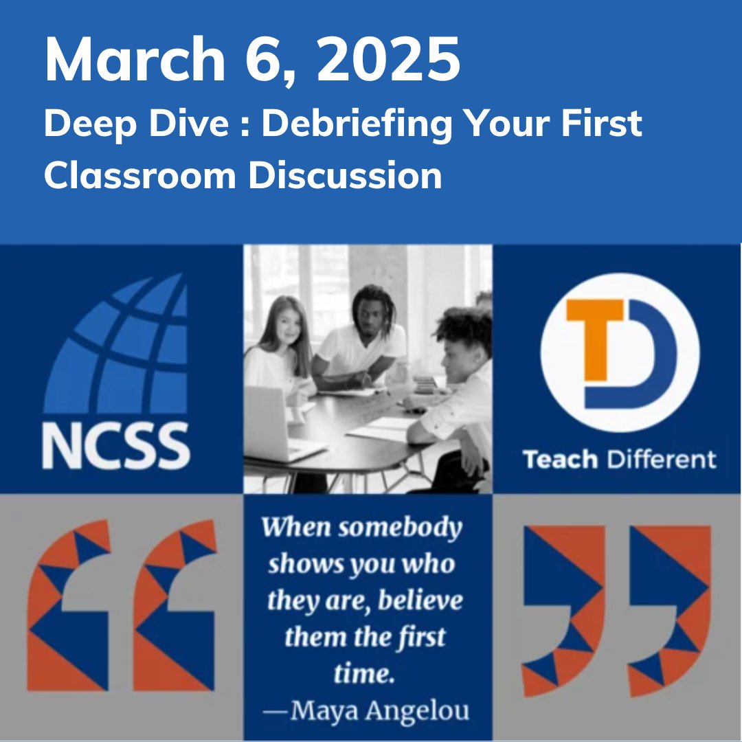 NCSSNetwork's tweet image. 💬 Are you ready to take conversational development to a new level? Join NCSS &amp;amp; @iteachDifferent tomorrow at 7 PM ET to discuss insights &amp;amp; best practices for facilitating classroom conversations moving forward: hubs.li/Q037z7Fy0 #dialogue #discourse #teaching