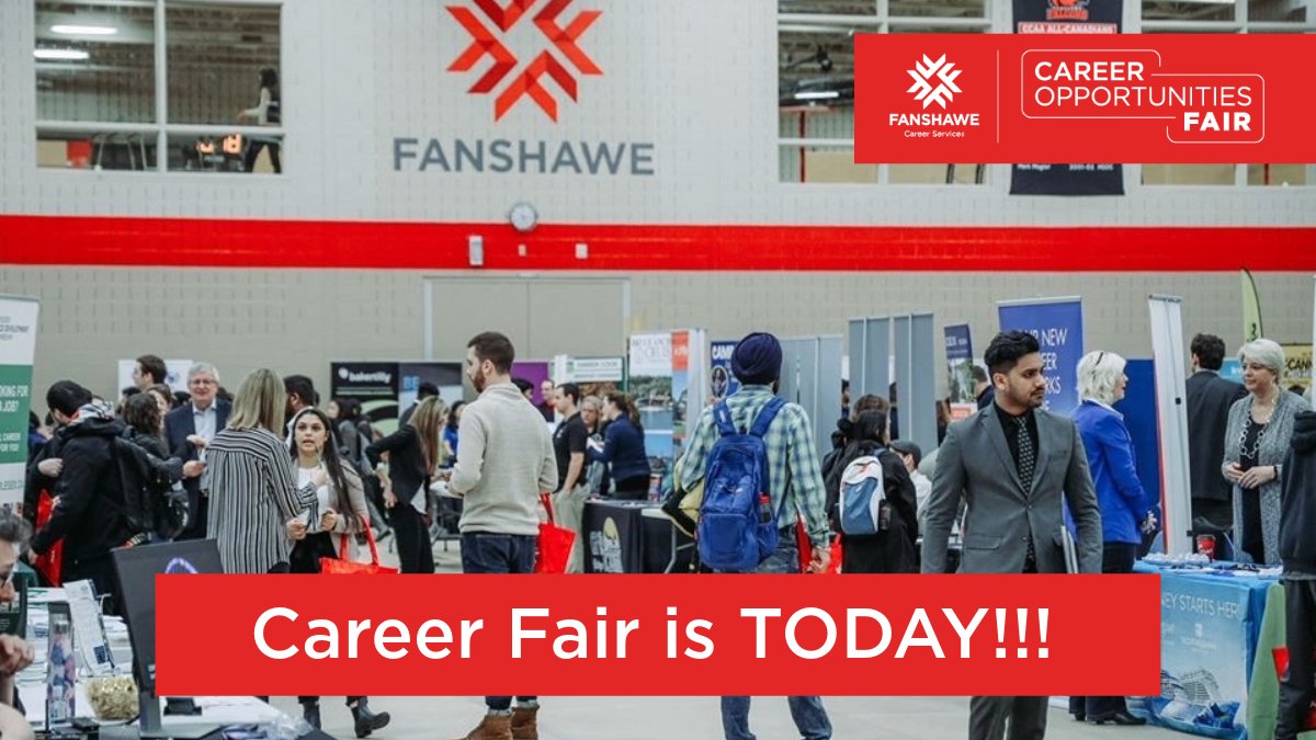 FanshaweCS's tweet image. Today’s the day! Join us from 9 a.m. to 2 p.m. in J Gyms for the Career Fair. 150+ employers are ready to meet you! Dress professionally &amp;amp; bring resumes. #FanshaweCS #FanshaweCOFair