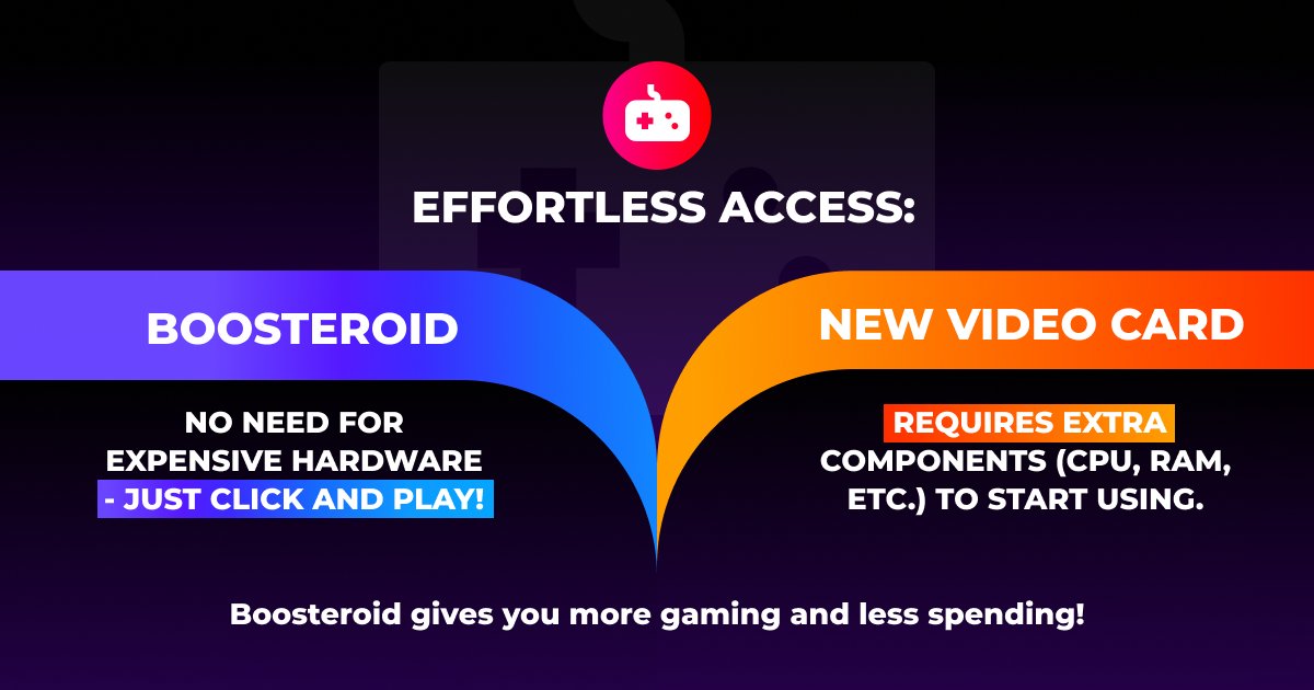Boosteroid_main's tweet image. Considering upgrading your graphics card? Before making any decisions, check out our comparison between our service and buying a brand-new GPU. Find out which option suits you best!

#Boosteroid #GPUComparison #CloudGaming