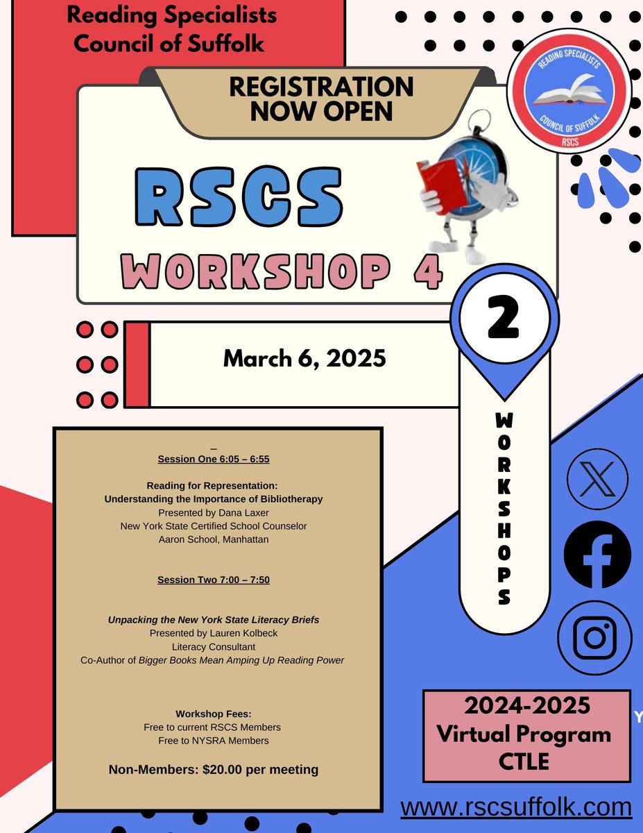 Our March workshop is tomorrow!  Join us for a fun and informative session starting at 6:00 on Zoom!  To register, visit bit.ly/RSCS2425!  Looking forward to seeing everyone tomorrow!