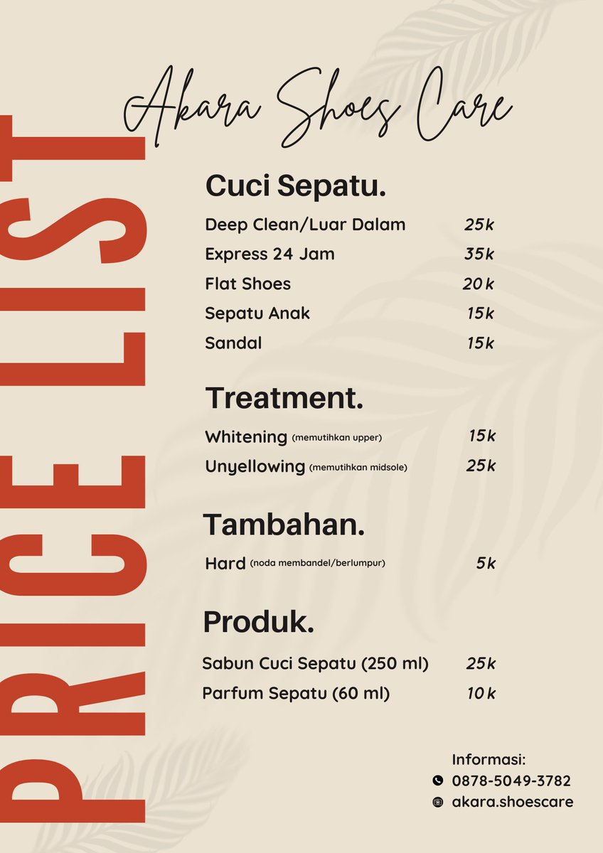 Price list terbaru dari kami ya ❤