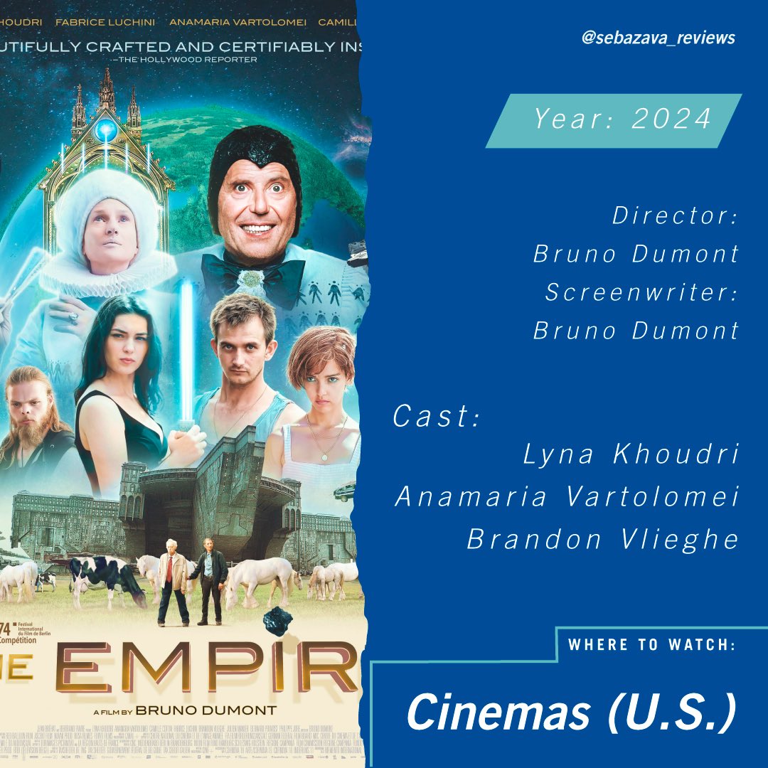 SebaZava_Reviews (@sebazavareviews) on Twitter photo "An occasionally funny B-movie that’s let down by uneven pacing."
Check out my review of Bruno Dumont's THE EMPIRE via <a href="/LoudAndClearRvs/">Loud and Clear Reviews</a>! 🎬
HERE ➡️ tinyurl.com/EmpireLCR
#TheEmpire #BrunoDumont #AnamariaVartolomei #LoudAndClearReviews "An occasionally funny B-movie that’s let down by uneven pacing."
Check out my review of Bruno Dumont's THE EMPIRE via <a href="/LoudAndClearRvs/">Loud and Clear Reviews</a>! 🎬
HERE ➡️ tinyurl.com/EmpireLCR
#TheEmpire #BrunoDumont #AnamariaVartolomei #LoudAndClearReviews
