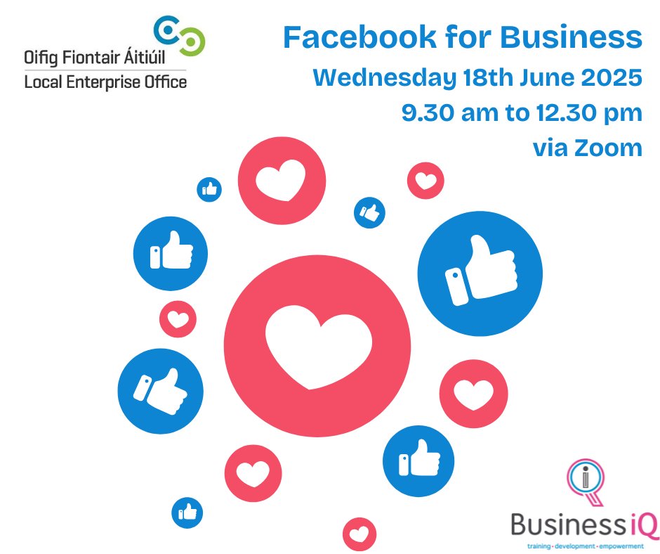 Business IQ Training (@businessiqcork) on Twitter photo For anyone living in the Waterford area, we’re delighted to be delivering an online Facebook for Business half-day workshop on behalf of <a href="/LEOWaterford/">LEO Waterford</a> on Wednesday 16th of June.
Register here.
localenterprise.ie/Waterford/Trai…
#facebookforbusiness #supportsmallbusiness For anyone living in the Waterford area, we’re delighted to be delivering an online Facebook for Business half-day workshop on behalf of <a href="/LEOWaterford/">LEO Waterford</a> on Wednesday 16th of June.
Register here.
localenterprise.ie/Waterford/Trai…
#facebookforbusiness #supportsmallbusiness
