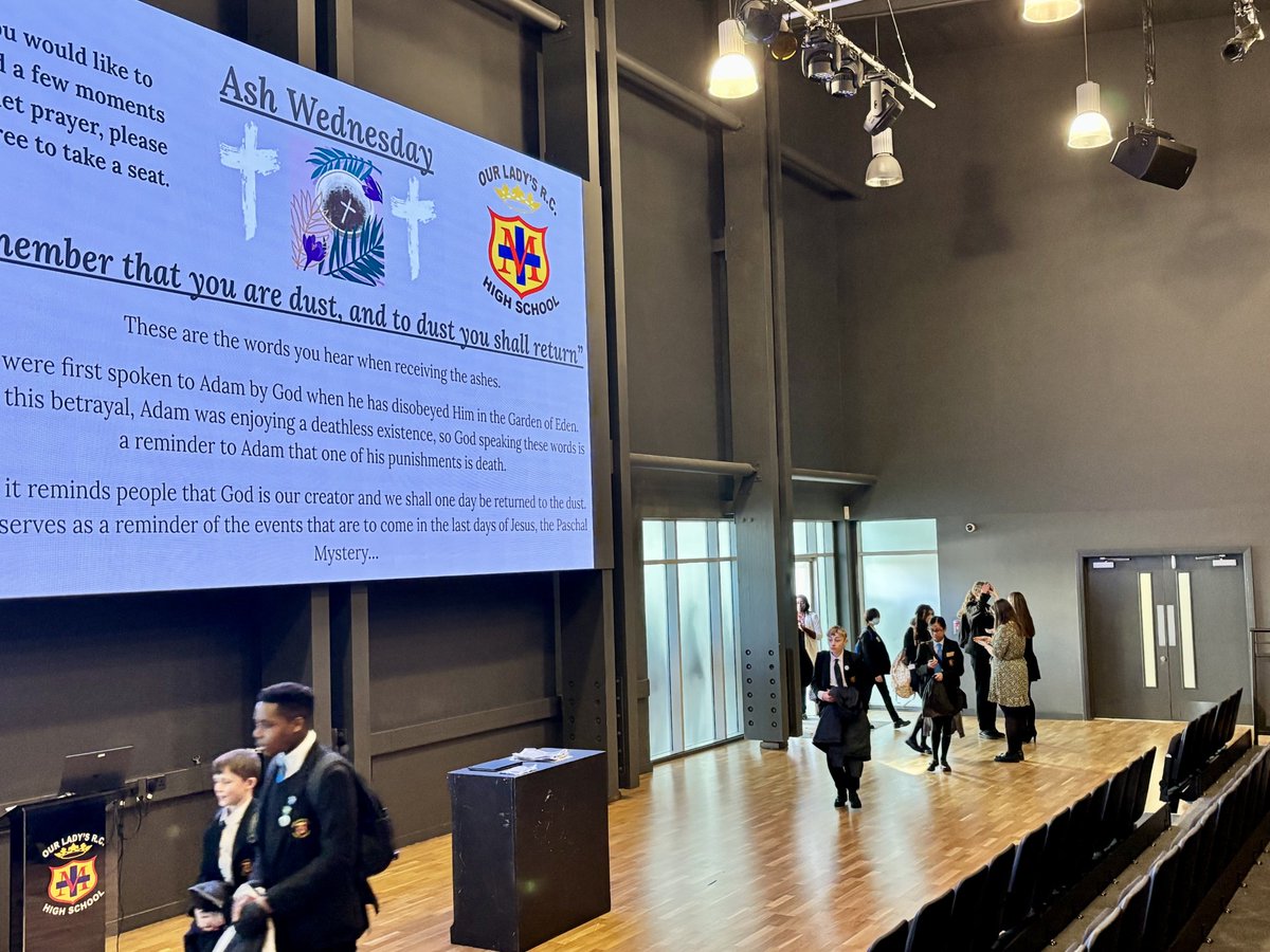 Today for Ash Wednesday all pupils took part in a liturgy in form time, focused on the purpose of Ash Wednesday as the start of Lent. At lunch pupils were invited to receive the Ashes. We were really pleased with how many pupils engaged in this important ritual!