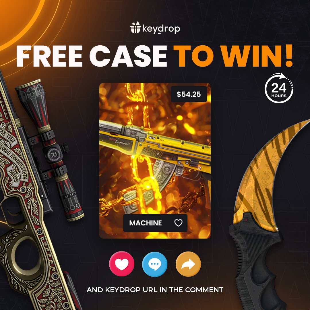 keydropcom's tweet photo. 🏆 Ready to grab a FREE case? Just follow these steps 👇

❤️ Like last 3 posts 
🤝 Follow us!
🔁 Retweet!

⏰ Wait 24 hours!
⚠️ Remember to add your keydrop profile url in the comments https://t.co/DX4XHmo2VH