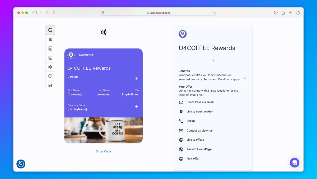 The PassKit Pass Designer Just Got a Powerful Update!

Creating Apple &amp; Google Wallet Passes is now easier than ever. Design loyalty cards, event tickets, and membership passes with improved customization and control. 
app.passkit.com/?template=loya…  #AppleWallet #GoogleWallet