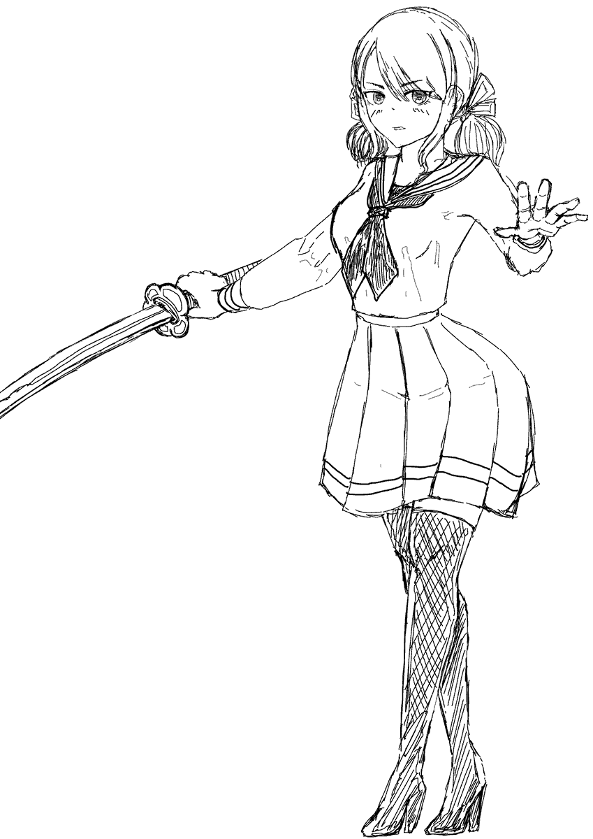 prince_toroidal's tweet photo. セーラー服と刀！ https://t.co/aqbIObpzNK