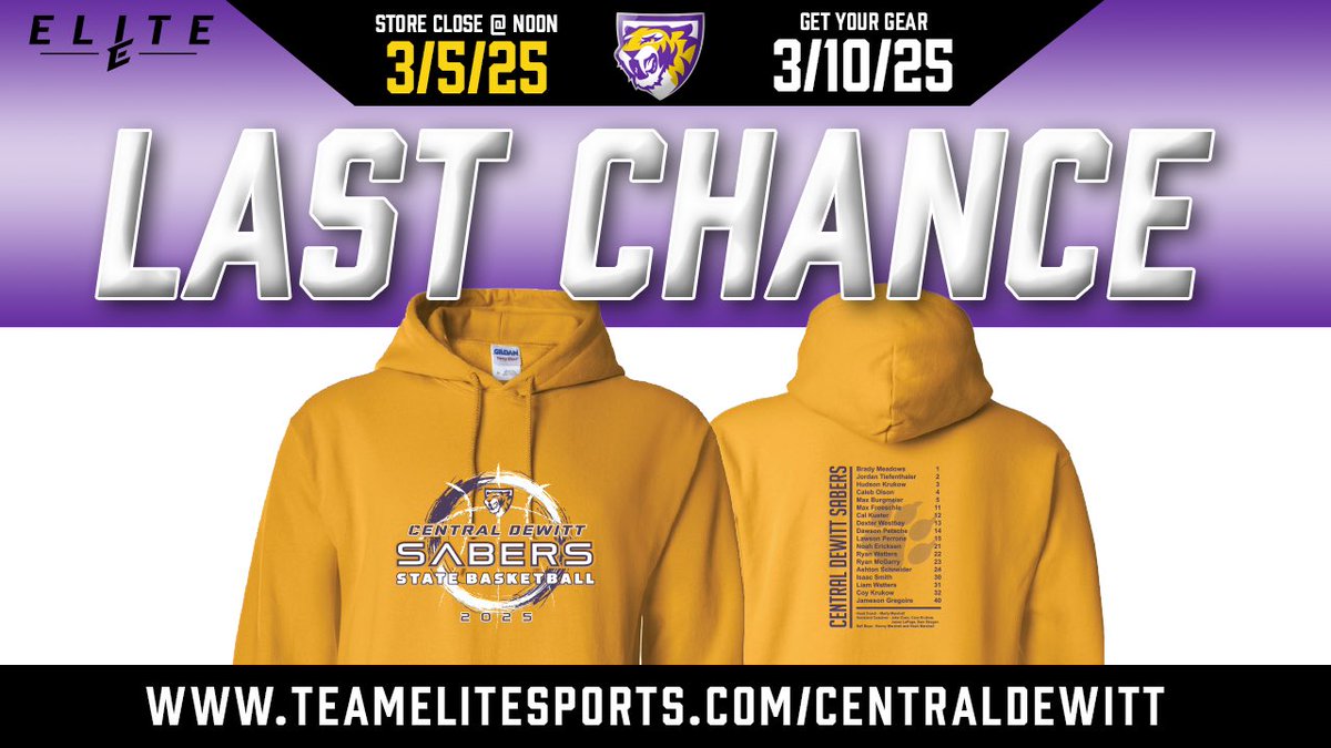 Still a chance to get your state shirts by noon today. 

stores.teamelitesports.com/central_dewitt…