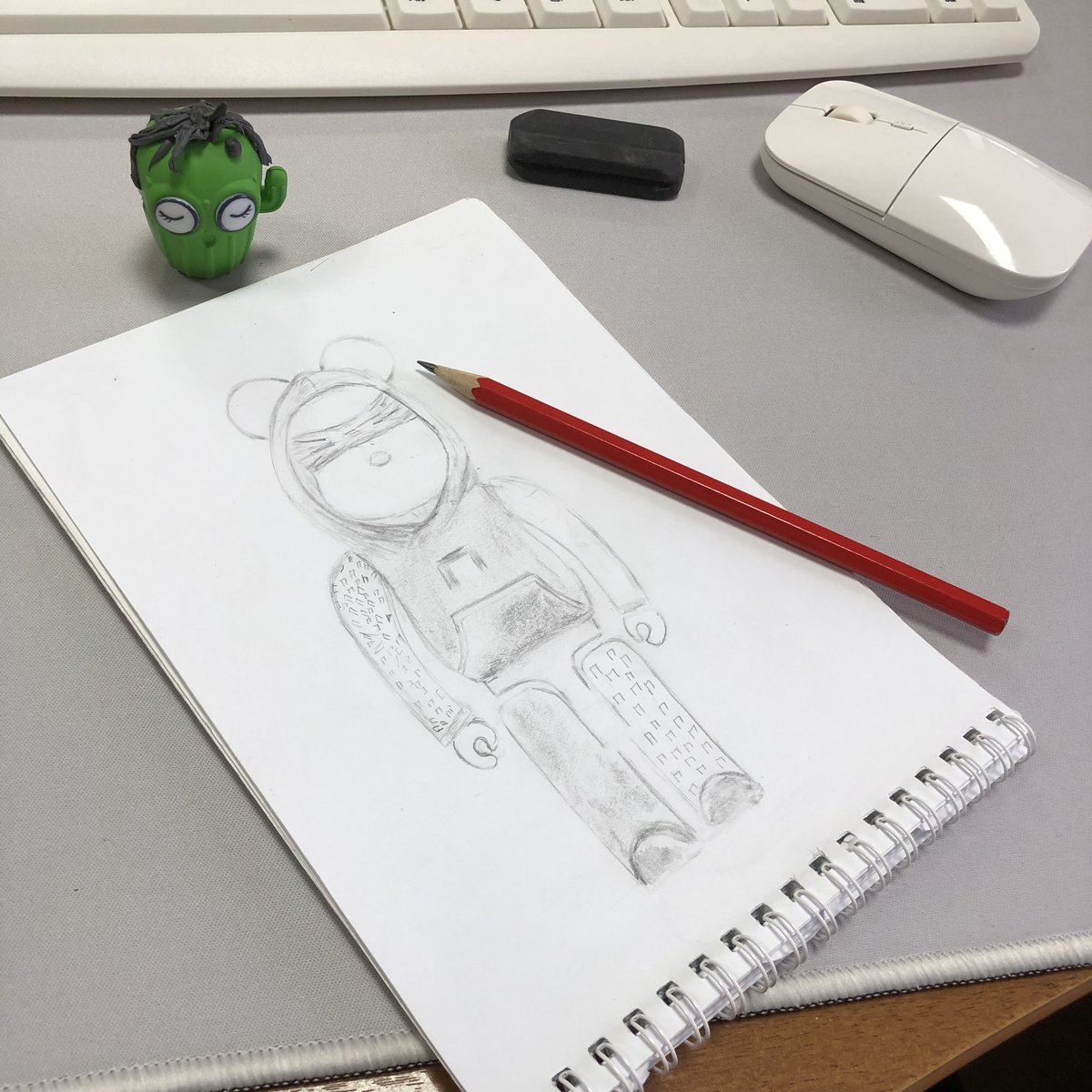 Sabrina94729's tweet photo. When Discord is blocked at work and I can’t check @nillion updates…
Grabbed a pencil and sketched this Bearbrick rocking Nillion merch 🎨
Still a drawing noob but my Crazy Cactus buddy seems impressed 🌵
#Nillion #CrazyCactus #BearbrickArt https://t.co/iZutJsdhcT